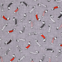 0,6 m Dekostoff kleine Dackel Hunde Baumwollstoff grau 0,6 m Dekostoff kleine Dackel Hunde Baumwollstoff grau