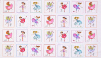 0,6 m Patchworkstoff Mädchen Tänzerin "Little Ballerinas" Panel 0,6 m Patchworkstoff Mädchen Tänzerin "Little Ballerinas" Panel