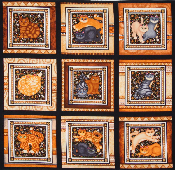 patchworkstoff katzen dan morris wild cats panel 60