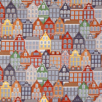 1,2 m Dekostoff Häuser Stadt Häusergiebel Canvas Baumwollstoff 1,2 m Dekostoff Häuser Stadt Häusergiebel Canvas Baumwollstoff