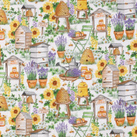 Patchworkstoff Bienen Imkern Lavendel Sommer "Busy Bee Farm" Patchworkstoff Bienen Imkern Lavendel Sommer "Busy Bee Farm"