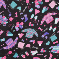 Patchworkstoff Stricken Pullover Mützen "Love Eve more" schwarz Patchworkstoff Stricken Pullover Mützen "Love Eve more" schwarz