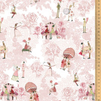 Acufactum Baumwollstoff verliebte Paare Rosen "Rosenküsse" Acufactum Baumwollstoff verliebte Paare Rosen "Rosenküsse"