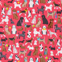 SALE 1 mPatchworkstoff verspielte kleine Hunde "Funny Friends" pink SALE 1 mPatchworkstoff verspielte kleine Hunde "Funny Friends" pink