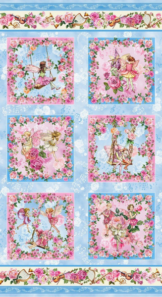 0,6 m Patchworkstoff Elfen Frühling Flower Fairies Spring Song Bilder