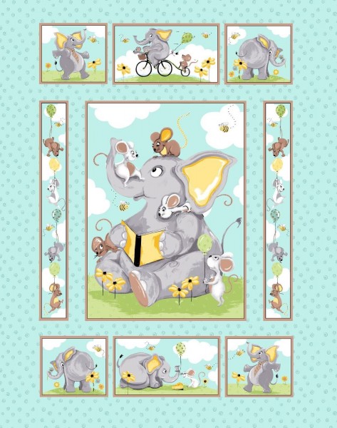 Susybee Elefant Colonel Knightley Panel 0,90 m