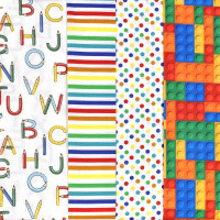 SALE Baumwollstoff Stoffpaket Schule Kinder Webware bunt 2 m SALE Baumwollstoff Stoffpaket Schule Kinder Webware bunt 2 m