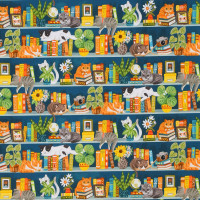 Vorschau: Patchworkstoff Buch Bücher Lesen Katzen "Purrfect Bookshelf" Bordüre Vorschau: Patchworkstoff Buch Bücher Lesen Katzen "Purrfect Bookshelf" Bordüre