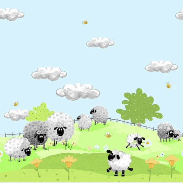 0,60 m Patchworkstoff Schafe Susybee Lewe the Ewe Bordüre