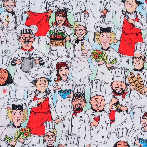 Patchworkstoff Köche Köchinnen Küche "Chiefs Special" Kochen