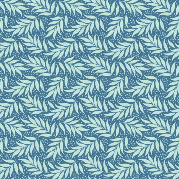 0,35 m Tilda Patchworkstoff Cottage Collection Blätter Berry Leaf Blue