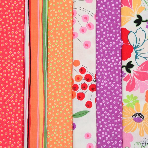 SALE Stoffpaket Baumwollstoff Blumen Sunkissed 6 Stoffe