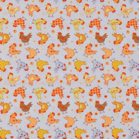 Baumwollstoff Huhn Hühnchen Hühner Hähne Tiere hellgrau Baumwollstoff Huhn Hühnchen Hühner Hähne Tiere hellgrau